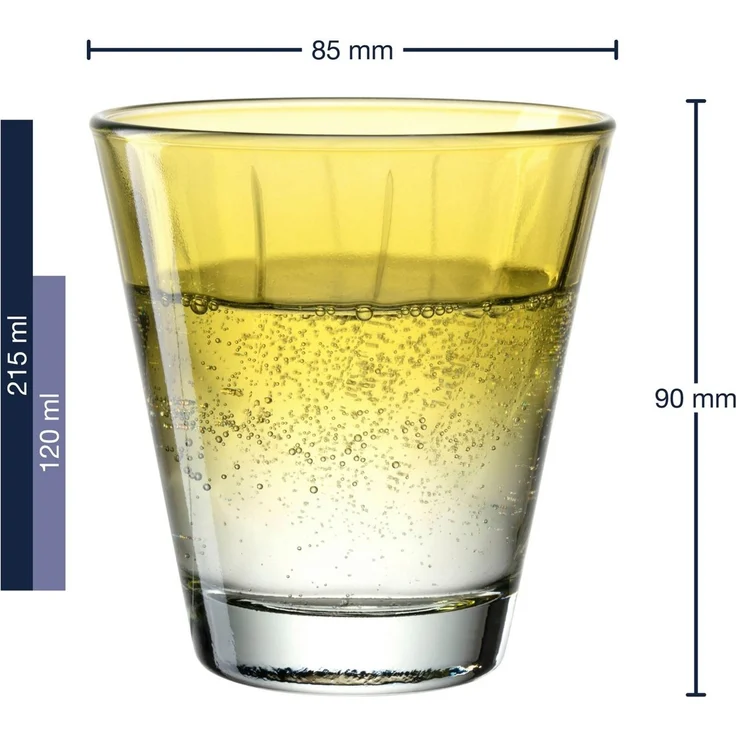 LEONARDO Gläser-Set Trinkglas, TWIST, 215 ml, farbig sortiert, 4er-Set, 4-tlg, Glas, Whiskybecher, spülmaschinengeeignet – Bild 4