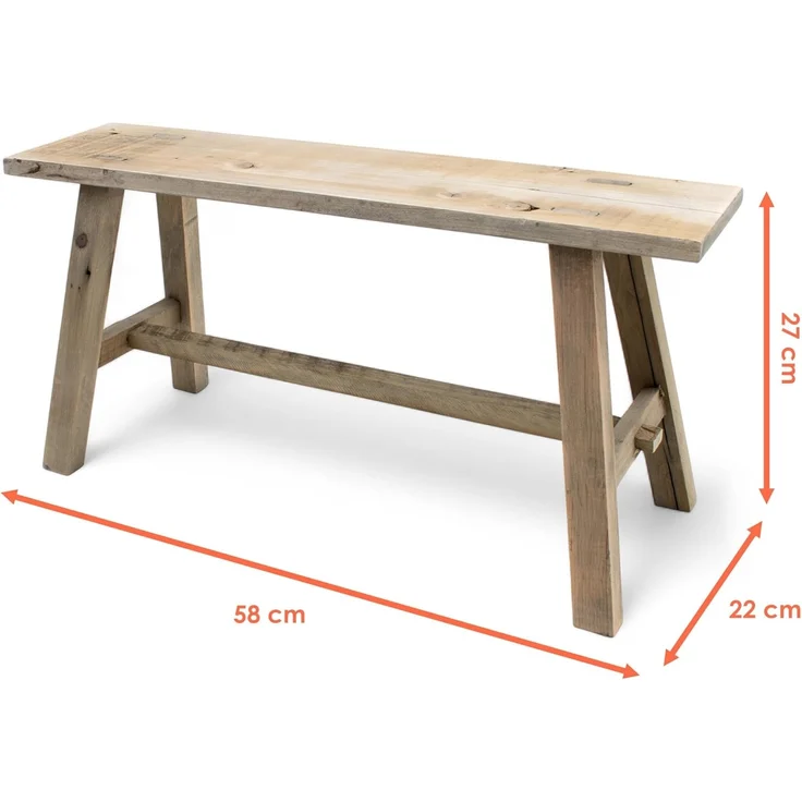 Spetebo Blumenbank Deko Bank aus altem Holz - 58 cm x 27 cm (Stück, 1 St, Dekorative Holzbank), Blumenbank für den Garten – Bild 3