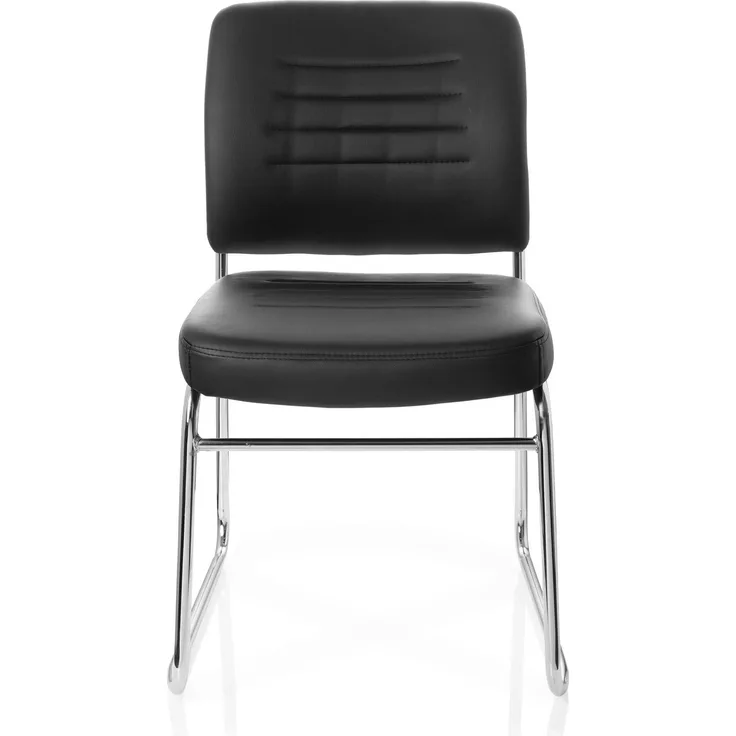 hjh OFFICE Besucherstuhl Konferenzstuhl TONSO V Kunstleder Schwarz