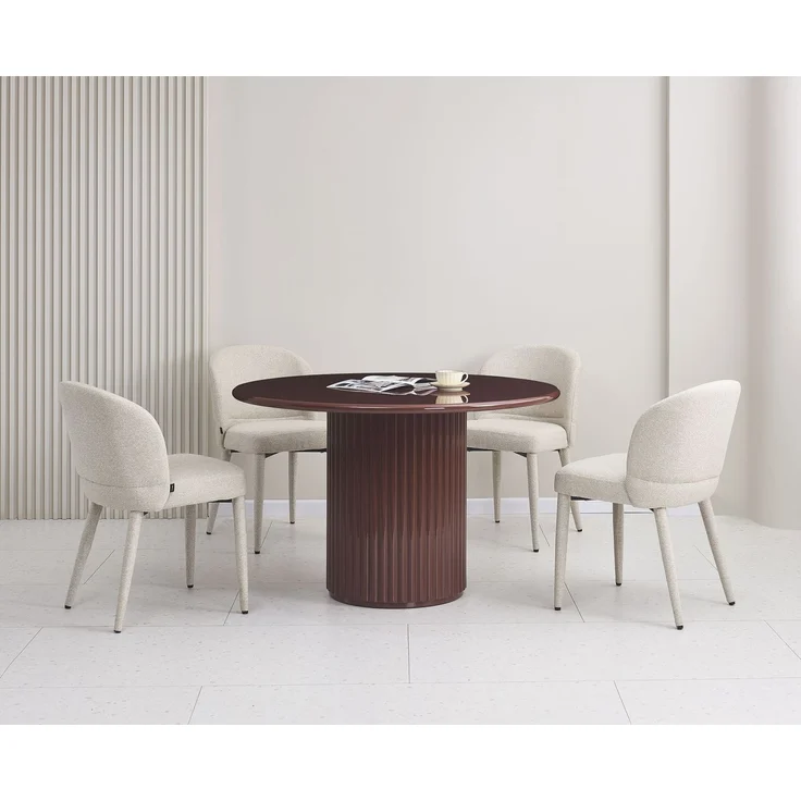 Selsey 'Coases' Esszimmerstuhl mit Bouclé-Bezug, Beige – Bild 3