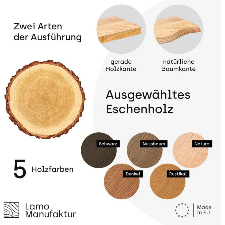 LAMO Manufaktur Wandregal LAMO Manufaktur 2 Stück Wandregal Holz 2x42 cm, Schweberegal Massiv 100% Echtholz, Wandregale SET 4 Gerade Farbe: Rustikal – Bild 4