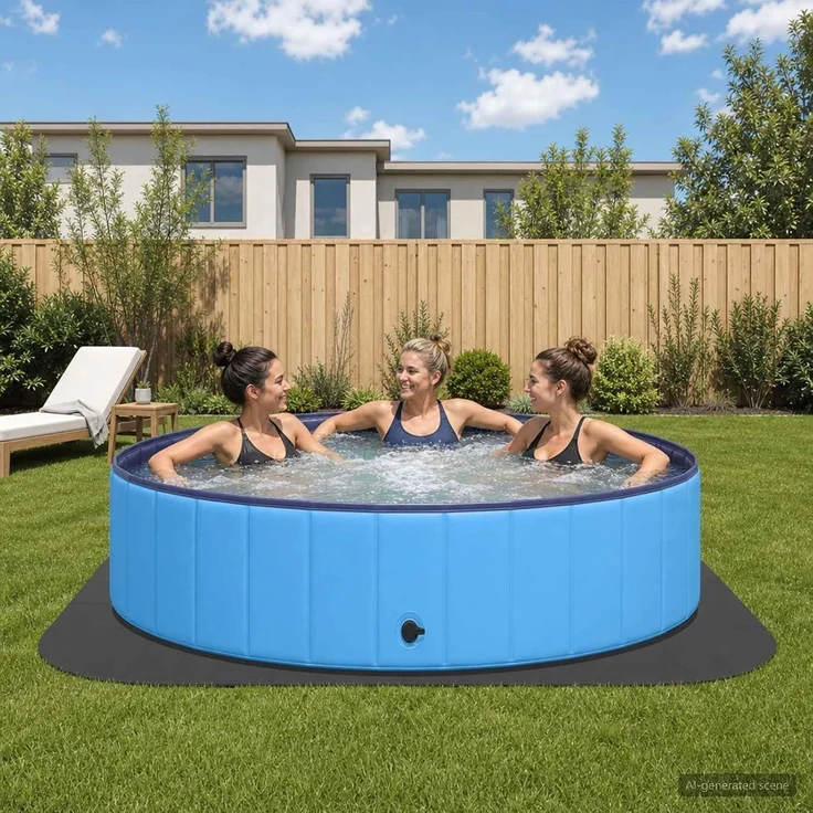 vidaXL Pool Bodenschutzmatte 36 stk. Ø 350 cm Rund EVA-Schaum Schwarz 42042639 – Bild 2