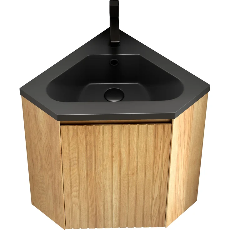 Waschtisch 54,5×38,5×52,4 cm für Ecken mit Harzbecken und Unterschrank – Bild 7
