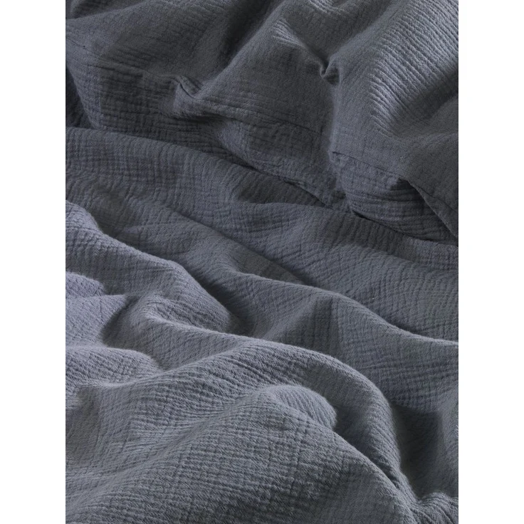 soma Bettwäsche Set Musselin 135x200 Design anthrazit Baumwolle, Musselin, 2 teilig, Sommer Geschenke Idee Frauen Männer weich sale Reißverschluss Partner – Bild 3