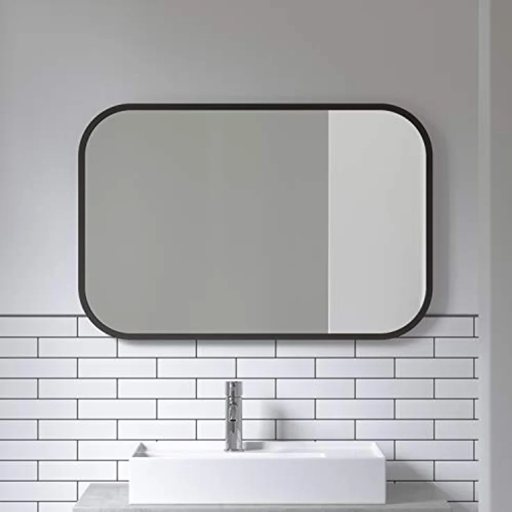 Umbra Wandspiegel Hub, Spiegel, Rechteckig, Glasspiegel, Schwarz, 61x91 cm, 1014801-040 – Bild 3