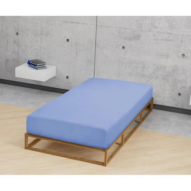 biberna Feinbiber-Spannbetttuch 0002744, blau, 1x 90x190 cm - 100x200 cm – Bild 3