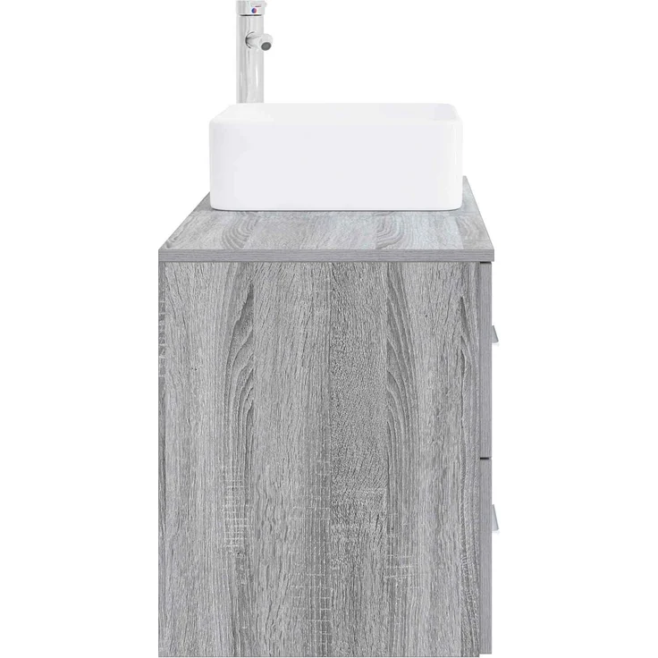 vidaXL Wandmontiertes Badezimmermöbel-Set 2 stk. Grau Sonoma 3403981 – Bild 4