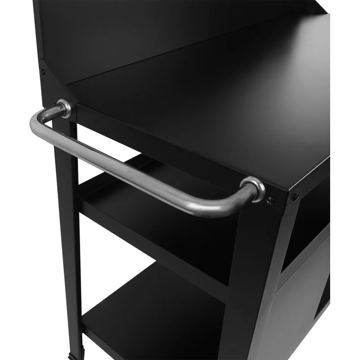 BBQ-Toro Grillablagetisch Grillwagen 125 x 57 x 104 cm, Schwarz, Grilltisch mit Windschutz – Bild 7