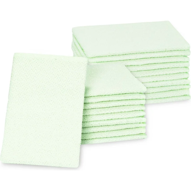 ZOLLNER 20er Set Waschhandschuhe, 70% Baumwolle, 30% Polyester, 16x22 cm, grün – Bild 1