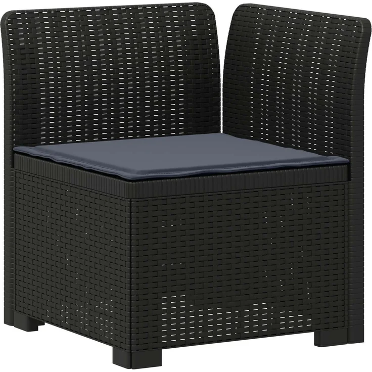 vidaXL 6-Sitzer Garten Sofa mit Kissen Rattan Look PP Anthrazit 3444109 – Bild 5