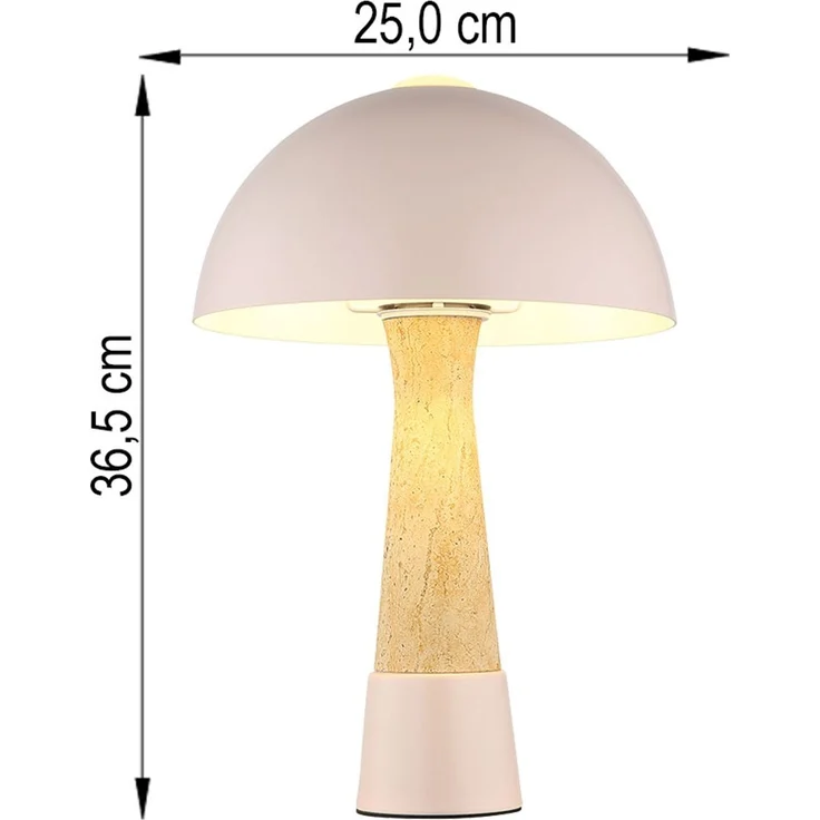 Tischleuchte, Schalter, champagnerfarben matt, H 36,5 cm – Bild 10