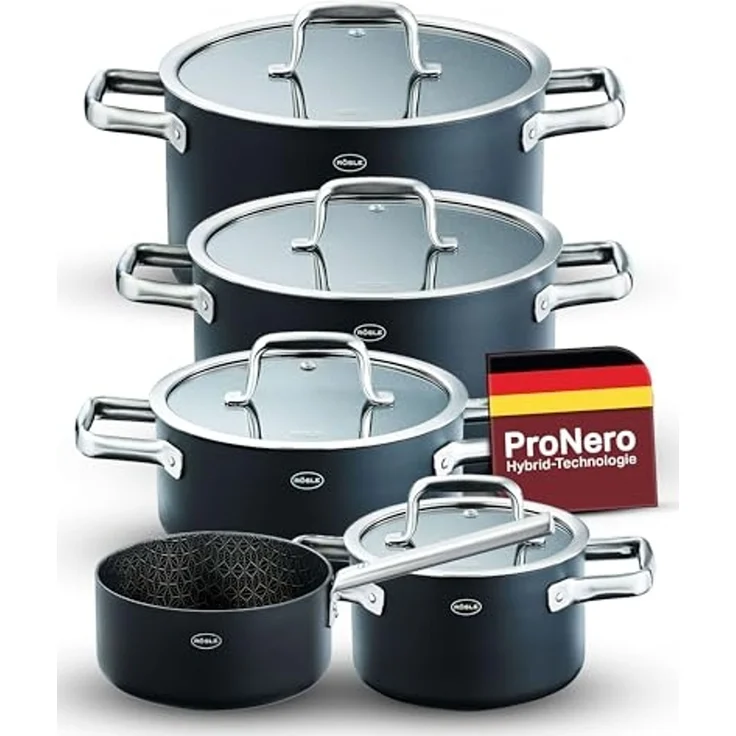 RÖSLE Topfset EBONIC 5-tlg. ProNero Keramik-Wabenbeschichtung – Bild 2