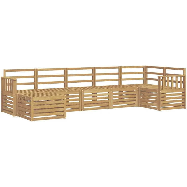 vidaXL Outdoor-Sofagarnitur 7 stk. 6-Sitzer Weiß Solid Acacia Wood 3392184 – Bild 2