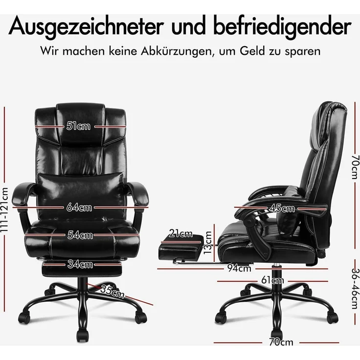 ALFORDSON Bürostuhl ergonomisch Hochlehner 150° Liegeposition Netzgewebe Rollen – Bild 2