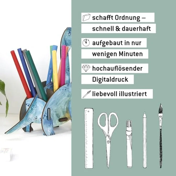 Auswahl Werkhaus Stiftebox Dinos Stiftehalter Brachiosaurus WE2067 – Bild 6