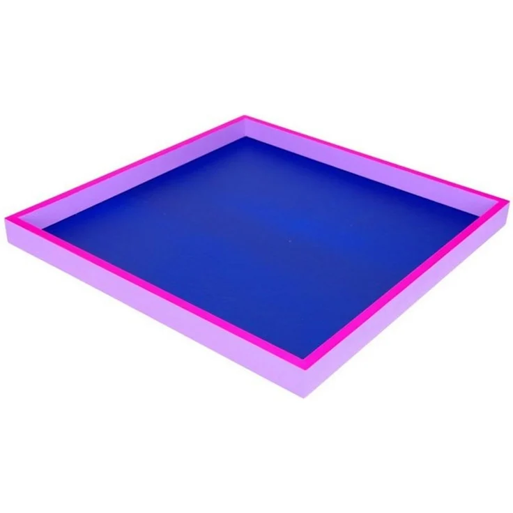 Giftcompany Tablett Tablett Neo Quadratisch Dunkelblau, Neon Lila (32x32cm) – Bild 4