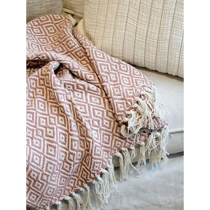 Chic Antique - Decke Plaid Kuscheldecke Wohndecke Muster Rosa 150x130cm 16097307 – Bild 3