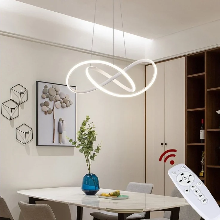 Euroton LED Pendelleuchte LED Pendelleuchte 9642 Deckenleuchte Fernbedienung inklusiv, LED fest integriert, mit Fernbedienung kaltweiß,neutralweiß bis warmweiß, 7000 k-3000 k stufenlos einstellbar, Mit Fernbedienung steuerbar – Bild 1