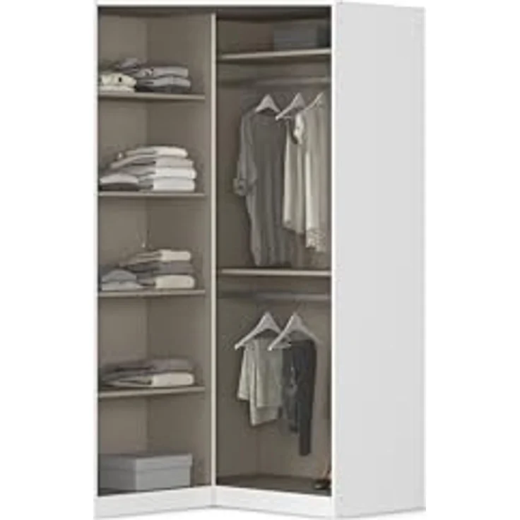 Rauch Möbel Costa, Eckschrank, Kleiderschrank für Schlafzimmer, Kinderzimmer, Babyzimmer, 2-türig, mit Spiegel, Zubehör Classic, Farbe Eiche Artisan, Holz, Breite 208 cm – Bild 4