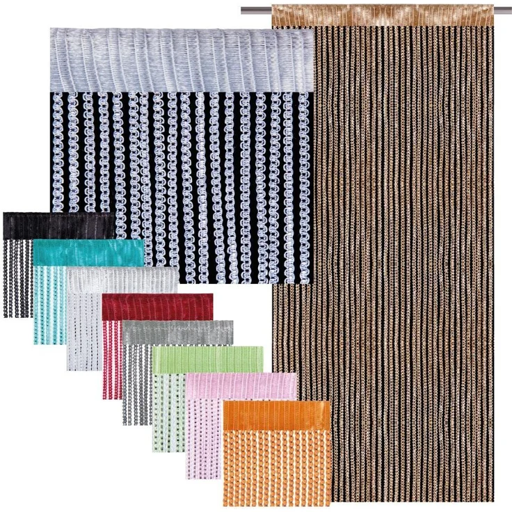 Fadenvorhang Lurex- Optik Fadengardine mit Stangendurchzug Türvorhang, attraktiv und modern in vielen verschiedenen Ausführungen erhältlich Anthrazit 90x200cm – Bild 7
