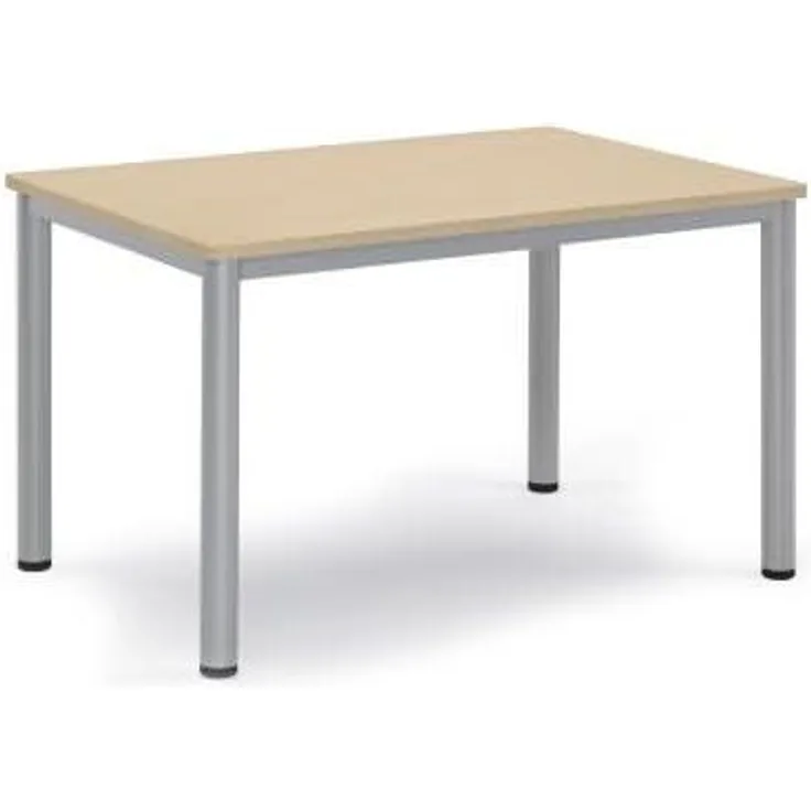 Soennecken Besprechungstisch 120x80x72cm Gestell silber Platte ahorn