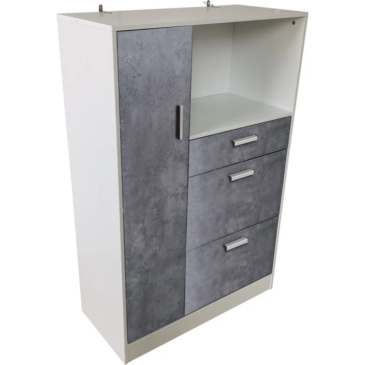 HTI-Line Küchenbuffet Küchenschrank Kombi L Blanca (Stück, 1-St, 1 Küchenschrank Kombi L Blanca) Küchenbuffet Mehrzweckschrank Mikrowellenschrank – Bild 3
