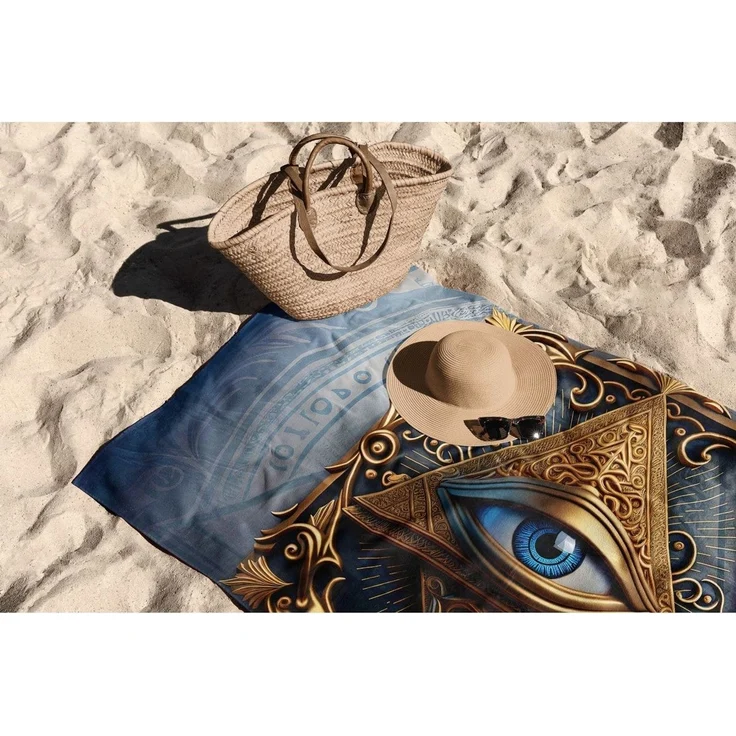 Mijolnir 'Pyramid Eye 70' Strandtuch, Mehrfarbig, 70 x 130 cm – Bild 4