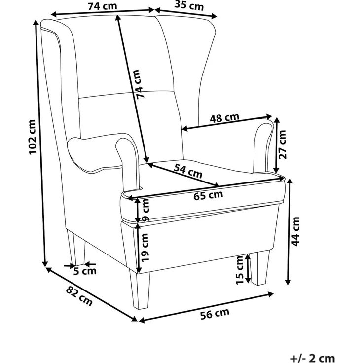 Sessel Polsterbezug grau ABSON – Bild 3