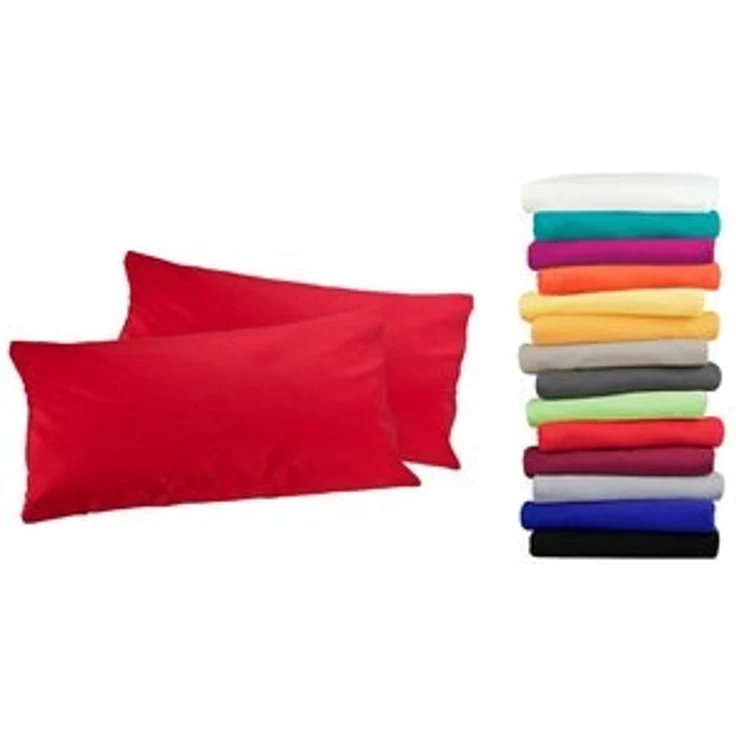 MOON Kissenbezug / Seitenschläferkissenbezug, 2er Pack, 100% Baumwolle, Linon, Rot, 40x40 – Bild 6