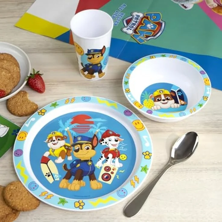Geda Labels GmbH Kindergeschirr-Set Paw Patrol Boys (3-tlg), PP, Blau, 21,5 x 21,5 x 8,5, spülmaschinengeeignet – Bild 4