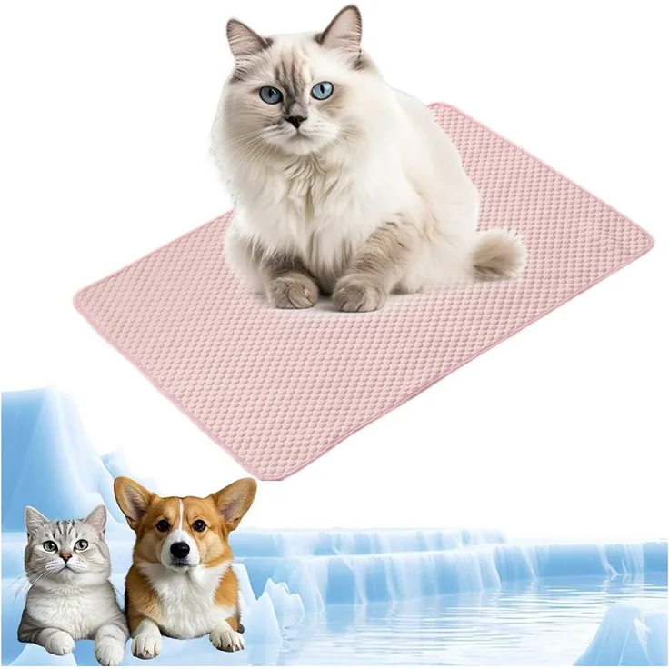 Ledander Hundematte Waschbares Haustier Kühlmatte,Sommer Kühlkissen für Hunde und Katze, für Zuhause Unterwegs oder im Auto, 60x50 cm
