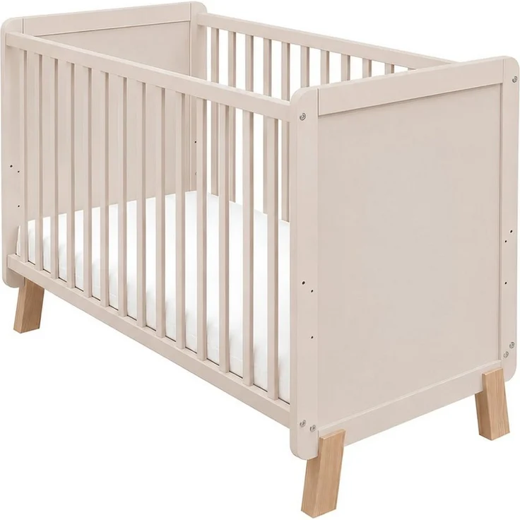 Baby-Delux Babybett Lou Schutzgitter umbaubar, Kinderbett Gittebett 60x120 Barriere Matratze – Bild 3