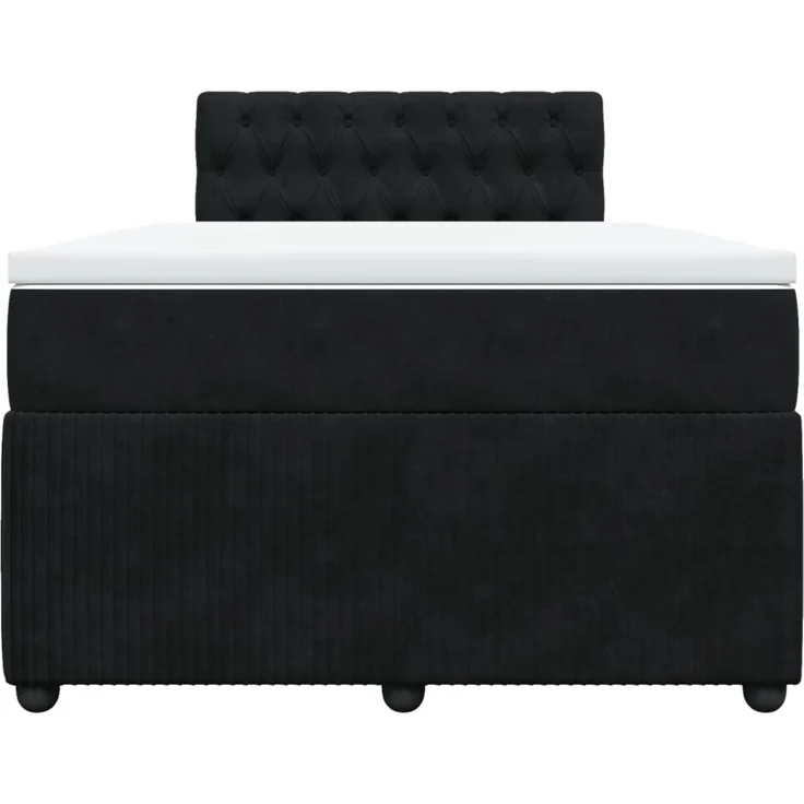 vidaXL Boxspringbett mit Matratze Schwarz 120x200 cm Samt 3287718 – Bild 4
