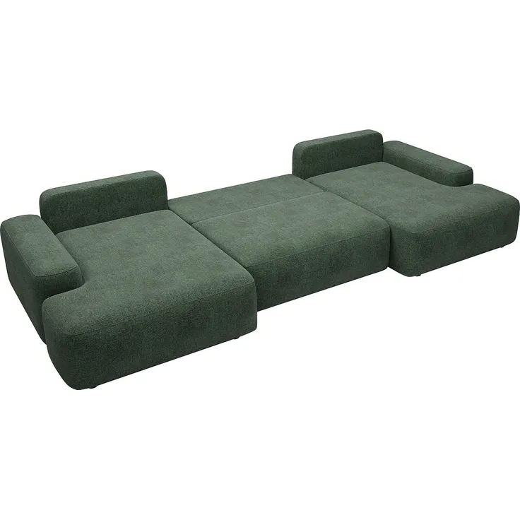 Vente-unique - DAVISO Sofa Stoff Grün - B 163 cm x H 87 cm x L 360 cm – Bild 4