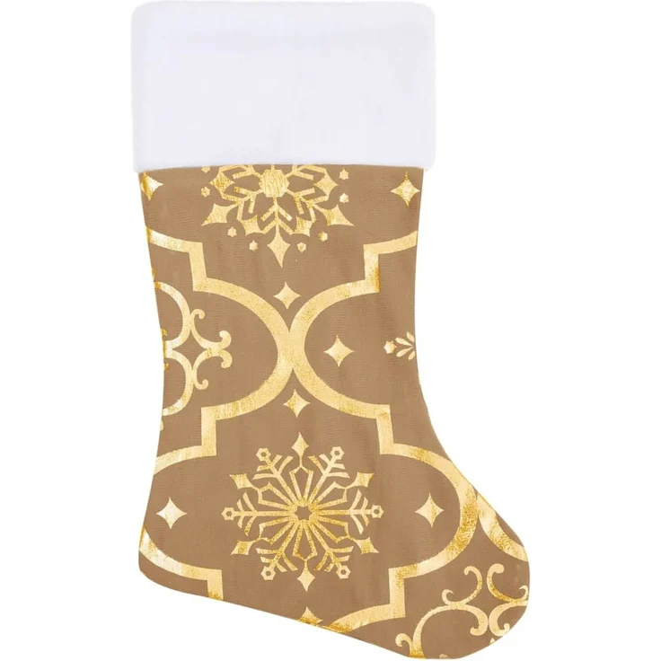 vidaXL Luxus-Weihnachtsbaumdecke mit Socke Gelb 150 cm Stoff 330292 – Bild 4