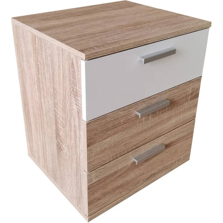 HTI-Line Nachtkommode Nachtschrank Nina mit 3 Schubladen (Stück, 1 St, 1 Nachtschrank), Nachttisch Nachtkommode Nachtkonsole – Bild 2
