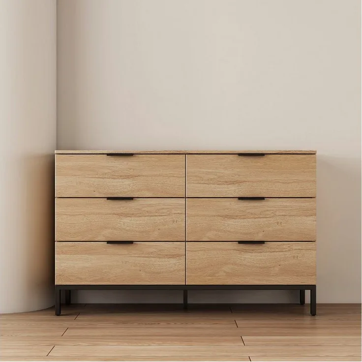 OTTO home Kommode Jorinde, Melaminoberfläche, flexibler Stauraum und robustes Metallgestell