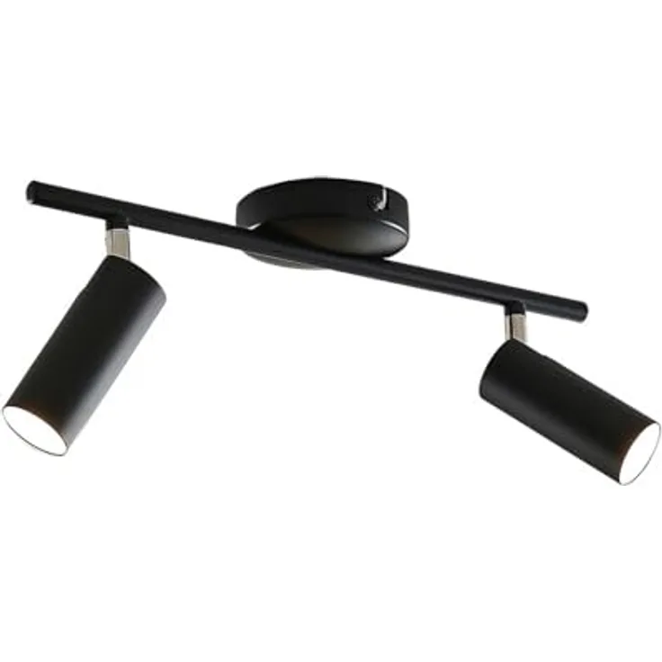 Lindby Camille LED Deckenlampe, 2-flammig, moderne Deckenleuchte in Schwarz aus Metall für Wohnzimmer und Esszimmer