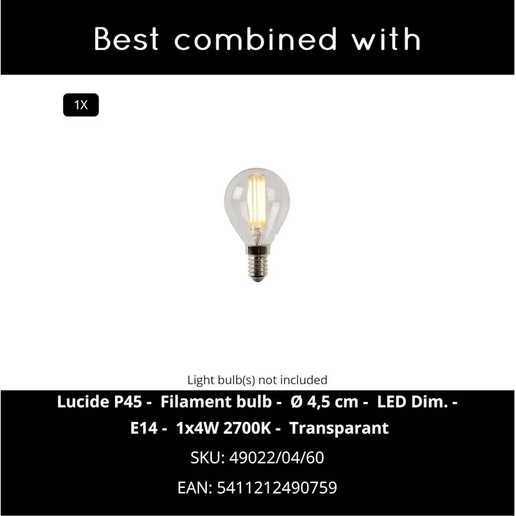 LUCIDE SIEMON - Tischlampe - Ø 25 cm - 1xE14 - Grün – Bild 9