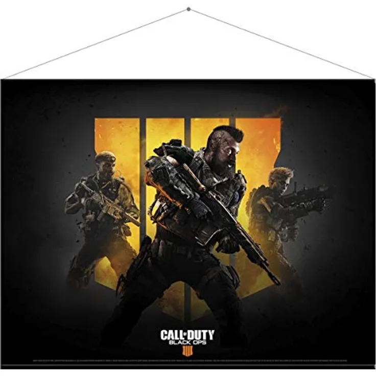Gaya Entertainment Call of Duty: Black Ops 4 Wallscroll "Keyart", 100 x 77 cm, bedrucktes Polyester-Canvas mit Aluminiumstäben