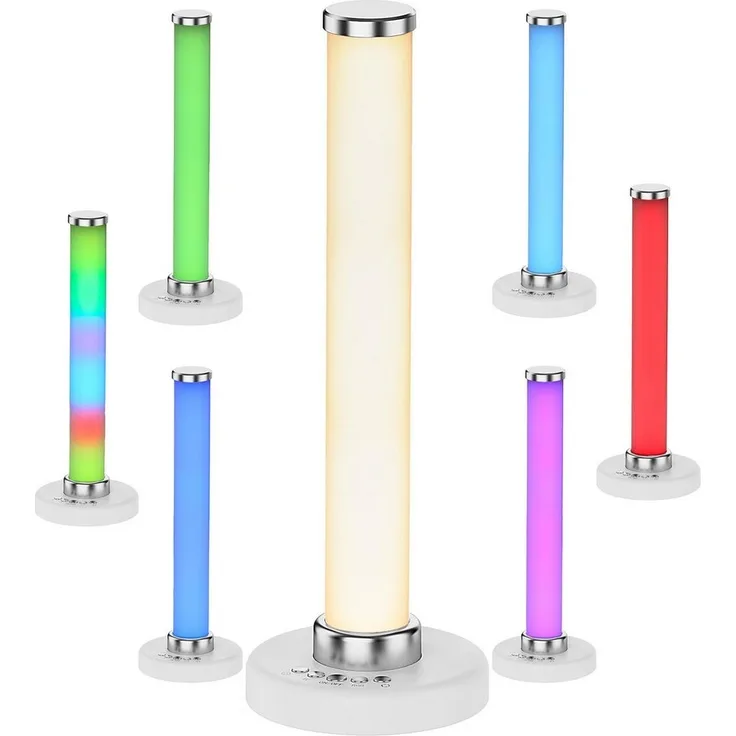 Northpoint Schreibtischlampe Farbwechselnde LED Tischlampe Akku RGB Warmweiß Säulenform