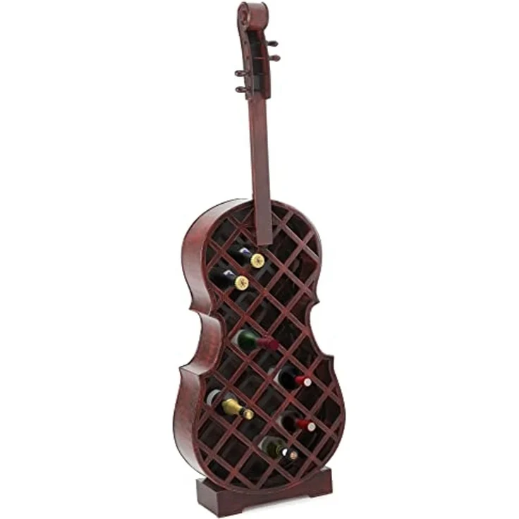 Stagecaptain Weinregal WRS-25 Stradivino Grande Wein- & Flaschenregal für 25 Flaschen, Weinständer Holz stehend in Vintage-Optik "Cello" Design – Bild 6