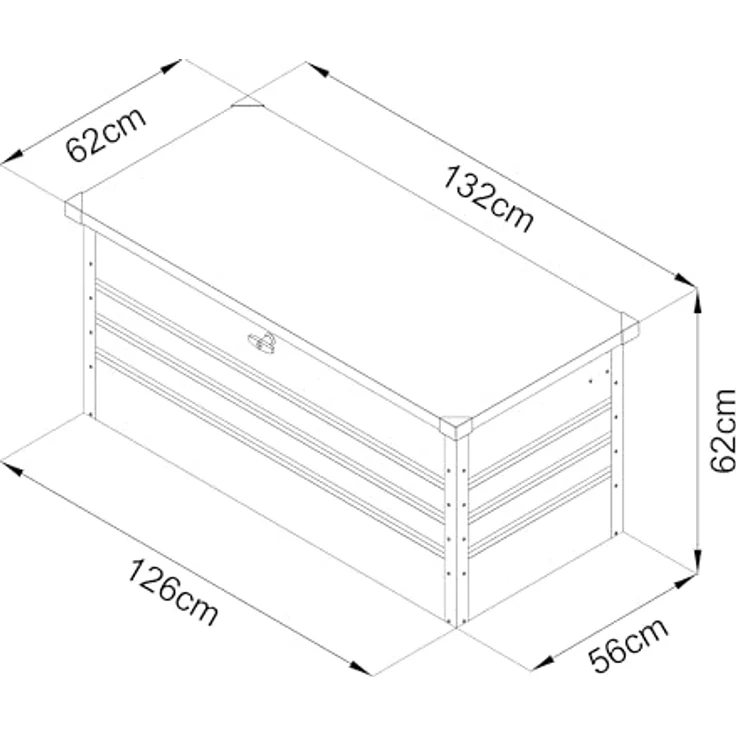 AXI Miles Gartenbox aus Metall in Anthrazit 400 Outdoor Kissenbox für den Garten mit Boden und Schloss | Grau | Metall | 132 cm – Bild 4