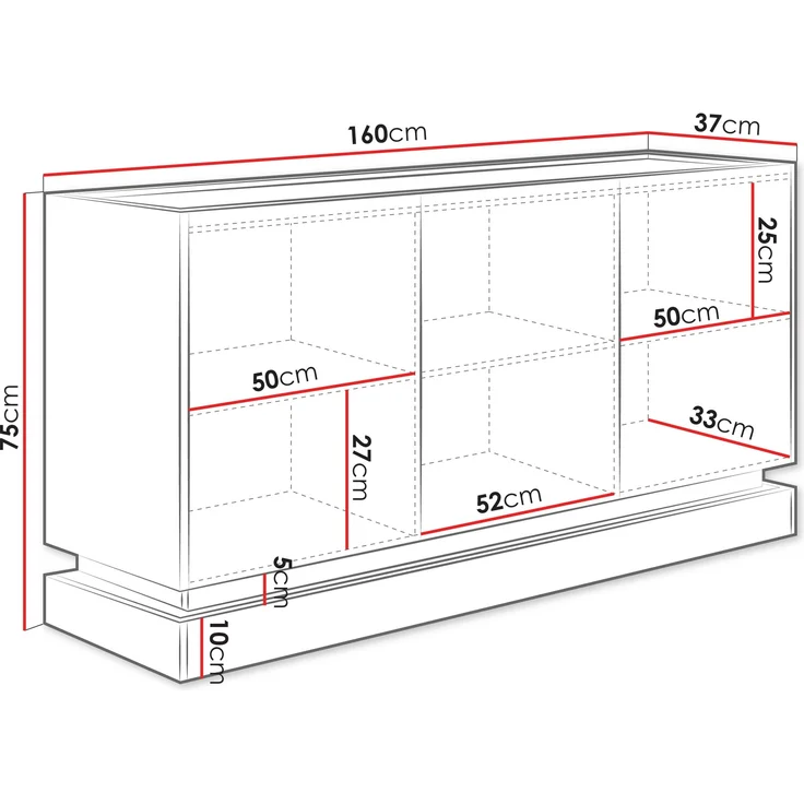 Kommode Zarpant K160 3D (Farbe: Schwarz / Eiche Cremona) – Bild 4