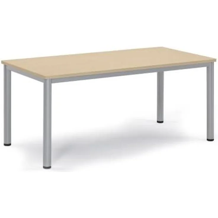 Soennecken Besprechungstisch 160x80x72cm Gestell silber Platte ahorn