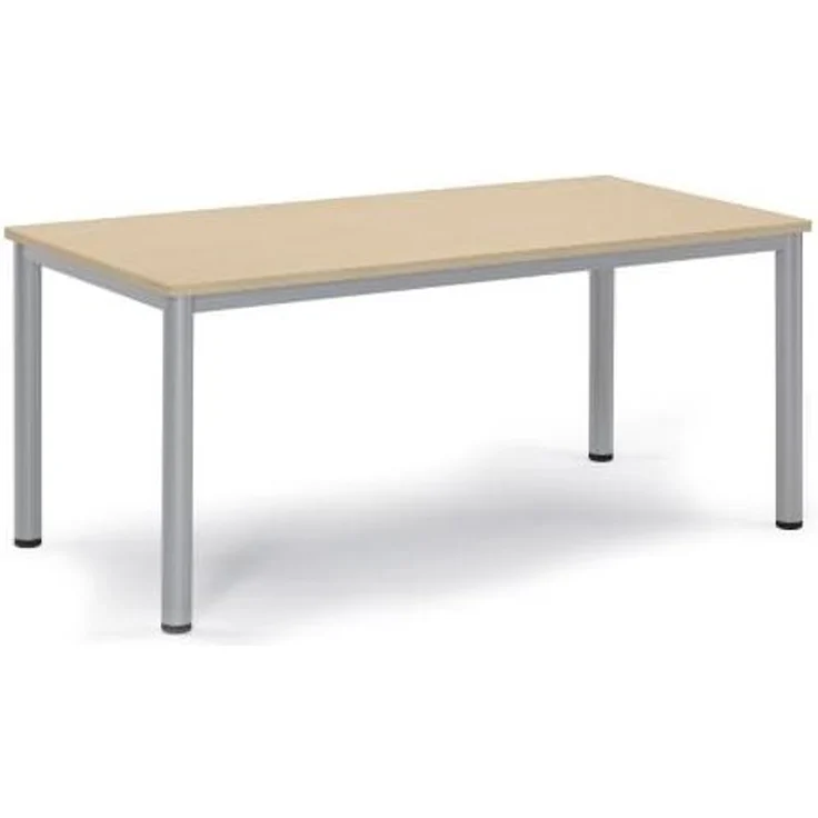 Soennecken Besprechungstisch 160x80x72cm Gestell silber Platte ahorn