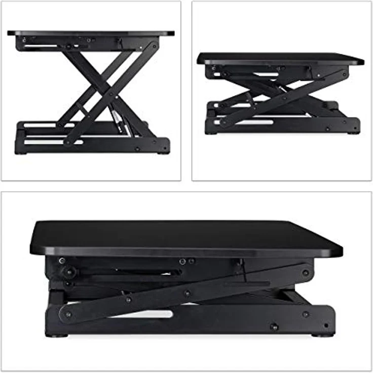 Relaxdays Sitz-Steh-Schreibtisch, für Laptop und Monitor, höhenverstellbarer Schreibtischaufsatz, ergonomisch, schwarz, 51 x 80 x 16 cm – Bild 6