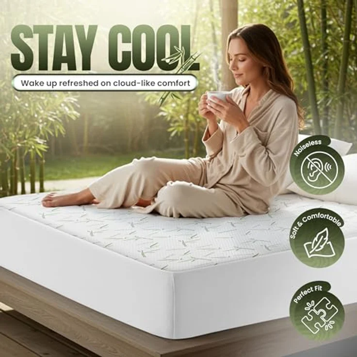 Utopia Bedding Matratzenschoner Twin Wasserdicht, Viskose Premium Matratzenauflage, Oeko-Tex Zertifiziert, Atmungsaktive, Matratzenschutz, Rundum Elastisch – Bild 5
