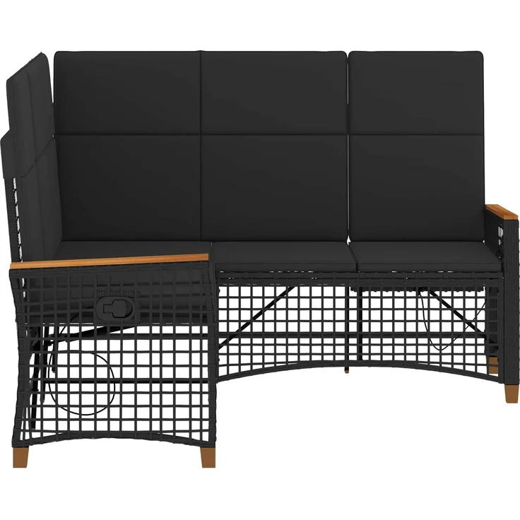 vidaXL Garten Liegesofa Set Verstellbar Schwarz 164 x 164 x 112 cm 42026822 – Bild 6