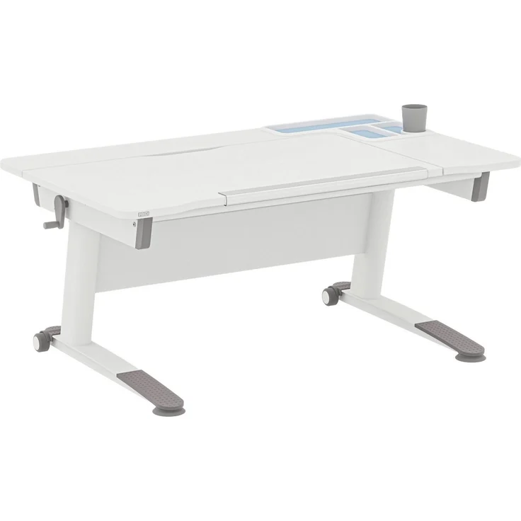 PAIDI Kinderschreibtisch JARO in Weiß, mitwachsend & ergonomisch (B/H/T ca. 120/53-74/75 cm), höhenverstellbarer Schülerschreibtisch, Platte bis 20° neigbar – Bild 1